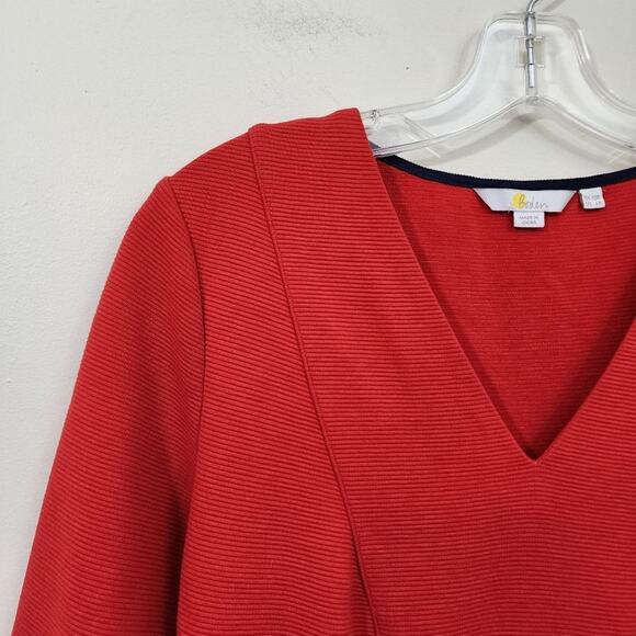 Boden Bronte ottoman ribbed knit dress with v-neck pocket front woman's size 6R - Picture 10 of 11